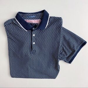 Ted Baker London Pickal Trim Fit Print Polo Navy Men’s Size XL Slim